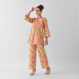 Mango Yellow Blooming Cotton Co-ord Set