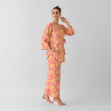 Mango Yellow Leaf Angrakha Cotton Co-ord Set