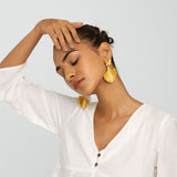 Butterfly & Ginkgo Leaf Earrings - Gold