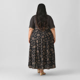 Black Bandhani Inspired Floral Dress - SOM