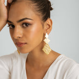 Brushed Drop Earrings - Gold
