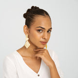 Brushed Drop Earrings - Gold