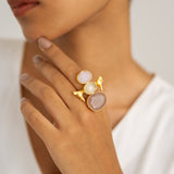Bird & Gemstone Ring - Gold