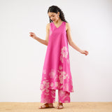 Rosa A-line Cotton Co-ord Set - Pink