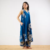 Rosa A-line Cotton Co-ord Set - Indigo