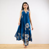 Rosa A-line Cotton Co-ord Set - Indigo