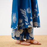 Rosa A-line Cotton Co-ord Set - Indigo