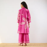 Plumeria Cotton Co-ord Set - Pink