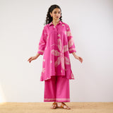 Plumeria Cotton Co-ord Set - Pink