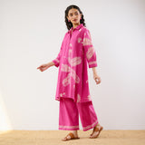 Plumeria Cotton Co-ord Set - Pink