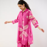 Plumeria Cotton Co-ord Set - Pink