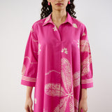 Plumeria Cotton Co-ord Set - Pink