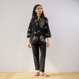 Palm Cotton Co-ord Set - Black