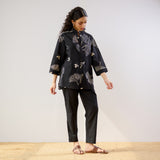 Palm Cotton Co-ord Set - Black