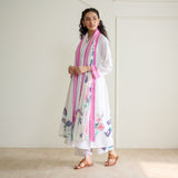 Zuhal Cotton Kurta Set with Mulmul Slip and Dupatta - Sharp White