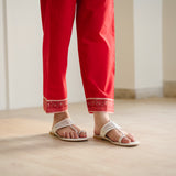 Jugni Sanganeri Inspired Co-ord Set - Cherry Red