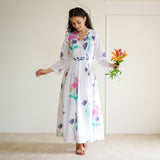 Tulip Cotton Overlap Dress with Mulmul Slip - Sharp white