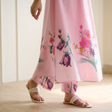 Aviva Patchwork Cotton Kurta Set with Mulmul Slip - Candy Pink