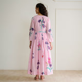 Tulip Cotton Overlap Dress with Mulmul Slip - Candy Pink