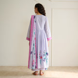 Zuhal Cotton Kurta Set with Mulmul Slip and Dupatta - Lavender