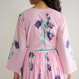 Tulip Cotton Overlap Dress with Mulmul Slip - Candy Pink