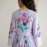 Tulip Cotton Overlap Dress with Mulmul Slip - Lavender