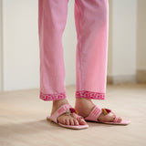 Blossom Sanganeri Inspired Co-ord Set with Tie-up Neckline - Baby Pink