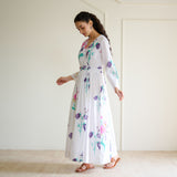 Tulip Cotton Overlap Dress with Mulmul Slip - Sharp white