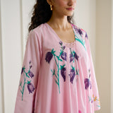 Liliet Cotton Kurta Set with Mulmul Slip - Candy Pink