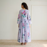 Tulip Cotton Overlap Dress with Mulmul Slip - Lavender