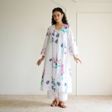 Liliet Cotton Kurta Set with Mulmul Slip - Sharp White