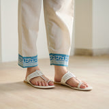 Jugni Sanganeri inspired Printed Fit & Flare Tunic with Straight Pants - Beige