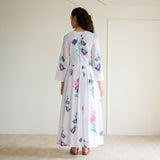 Tulip Cotton Overlap Dress with Mulmul Slip - Sharp white