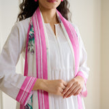 Zuhal Cotton Kurta Set with Mulmul Slip and Dupatta - Sharp White