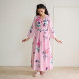 Tulip Cotton Overlap Dress with Mulmul Slip - Candy Pink