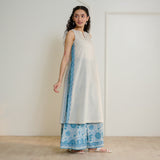 Mehek Sanganeri Inspired Sleeveless Kurta Palazzo Set - Beige