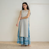 Mehek Sanganeri Inspired Sleeveless Kurta Palazzo Set - Beige