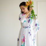 Tulip Cotton Overlap Dress with Mulmul Slip - Sharp white