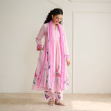 Zuhal Cotton Kurta Set with Mulmul Slip and Dupatta - Candy Pink