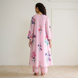 Liliet Cotton Kurta Set with Mulmul Slip - Candy Pink