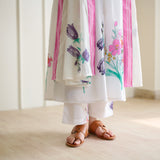 Zuhal Cotton Kurta Set with Mulmul Slip and Dupatta - Sharp White