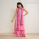 Mehek Sanganeri Inspired Sleeveless Kurta Palazzo Set with Dupatta - Baby Pink