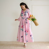 Tulip Cotton Overlap Dress with Mulmul Slip - Candy Pink
