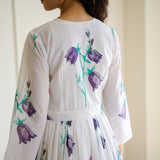 Tulip Cotton Overlap Dress with Mulmul Slip - Sharp white