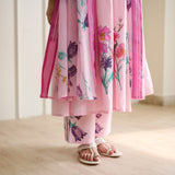 Zuhal Cotton Kurta Set with Mulmul Slip and Dupatta - Candy Pink