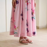 Tulip Cotton Overlap Dress with Mulmul Slip - Candy Pink