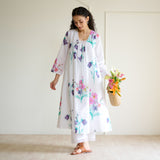 Liliet Cotton Kurta Set with Mulmul Slip - Sharp White