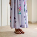 Tulip Cotton Overlap Dress with Mulmul Slip - Lavender