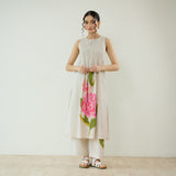 Belle Slub Cotton Kurta Set - Off White