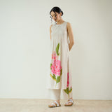 Belle Slub Cotton Kurta Set - Off White